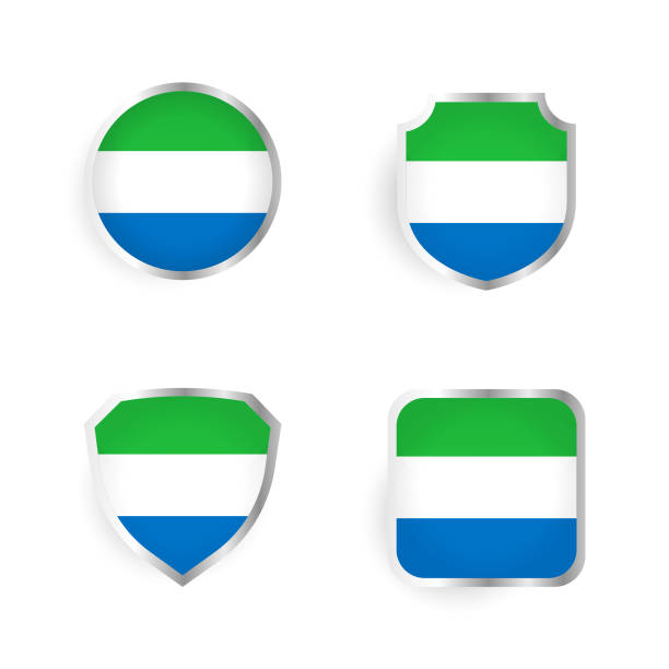 Sierra Leone Country Badge and Label Collection Sierra Leone Country Badge and Label Collection, can be used for business designs, presentation designs or any suitable designs. огневка восковая моль противопоказания stock illustrations