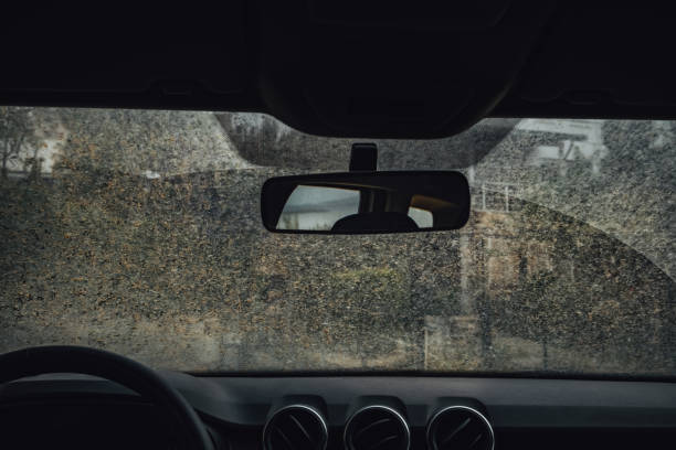 Dirty Car Window After Mud Rain Dirty Car Window After Mud Rain desert wash stock pictures, royalty-free photos & images