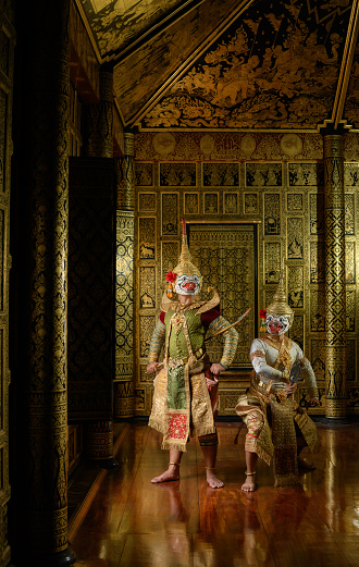 Khon, Is a classic Thai dance in a mask. This is Hanuman dressed as the lord of the city.