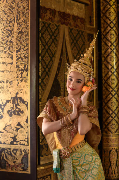 istock Khon, Is a classical Thai dance in mask. Except for this characters who weren't wearing masks. 1392563196