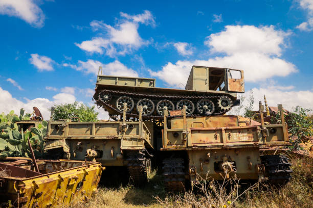 istock Destroyed War Machines and Tanks rounded by Cactuses on the Tank Graveyard in Asmara 1392563206
