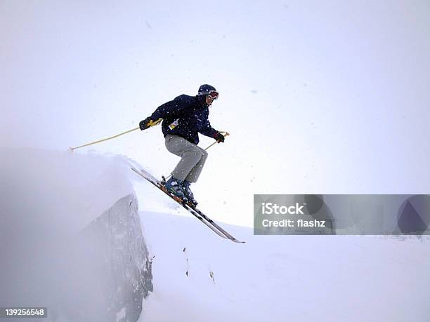 Cliff Jump Stock Photo - Download Image Now - Alpine Skiing, Drop, Exhilaration