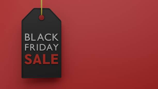 istock Black Friday Sale dark price tag 3D render illustration 1392565932