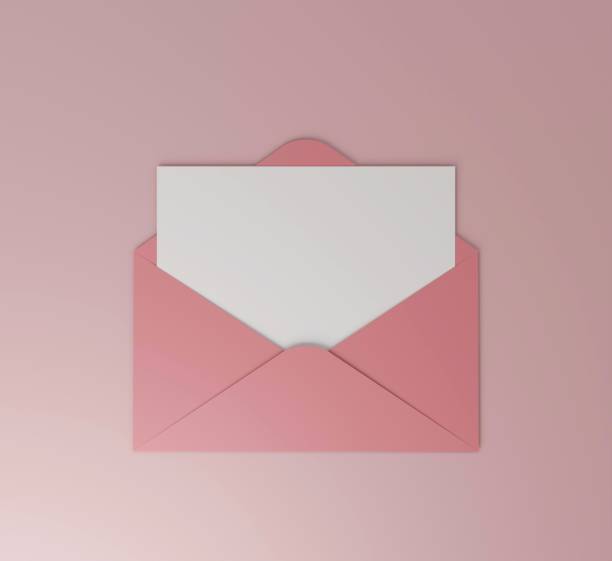 istock Envelope with empty paper festive card or love letter 3D render illustration 1392565953