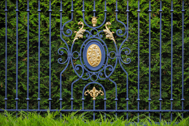 istock Luxurious pattern on a metal fence 1392567847