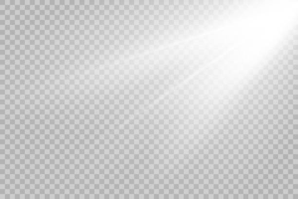 Vector sun light effect. Sun rays isolated on transparent background Vector sun light effect. Sunrays on transparent background. Stock vector beam of light png stock illustrations
