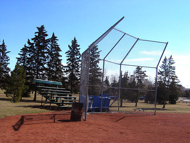 Summer Softball Baseball backstop in Canada baseball cage stock pictures, royalty-free photos & images