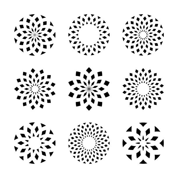 illustrations, cliparts, dessins animés et icônes de motifs de cercle géométriques abstraits. éléments pour la conception. - square shape circle diamond shaped holidays and celebrations