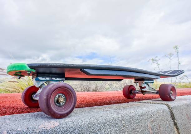istock Vintage Style Longboard Black Skateboard 1392577879