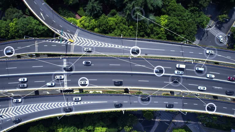 Futuristic Transportation Technology, Automotive Sensing System Concept.