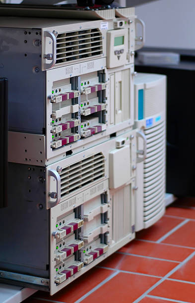 RAID Server A older RAID server system with newer ones in the background fileserver stock pictures, royalty-free photos & images
