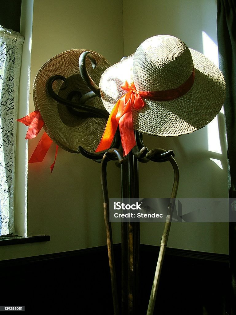 Czapka stoją & bonnets - Zbiór zdjęć royalty-free (Wieszak na kapelusze)