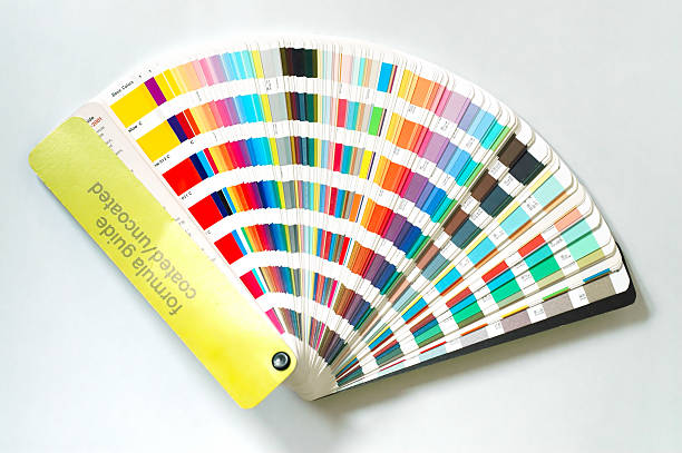 백색과 가이드 쿨링팬 - color swatch book printing press color image 뉴스 사진 이미지