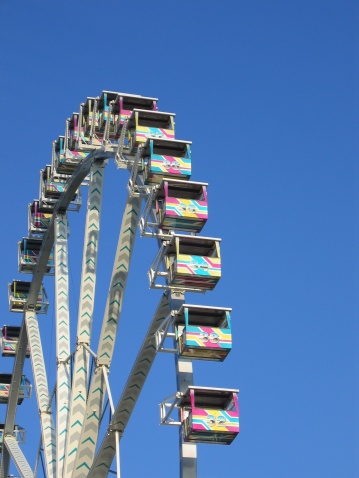A giant wheel at an amusement park in Hamburg.