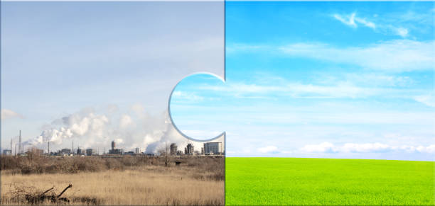 istock Ecology, nature, pollution, and clean energy concept. Environmental pollution 1392582992
