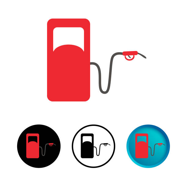 abstrakcyjny zestaw ikon stacji benzynowej - engine oil oil oil industry cartoon stock illustrations
