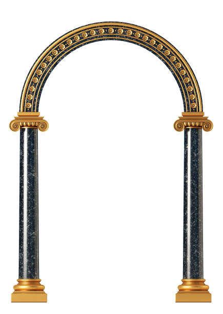 istock Golden luxury classic arch portal with columns 1392586598