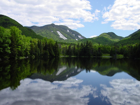 Reflection taken in the Mount Marcy (the highest point in NY state) region of the Adirondacks in Northern New York.   Not far away from Lake Placid, NY where the Winter Olympic Games have been held twice.