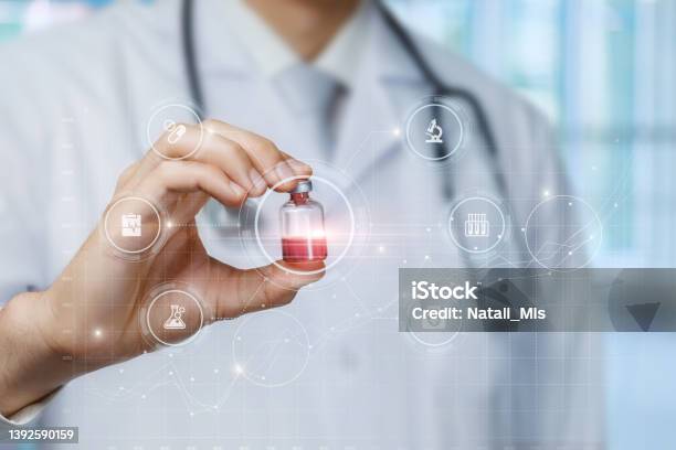 Doctor Shows A Medicine For Treatment Stock Photo - Download Image Now - 20-24 Years, Adult, Allergy
