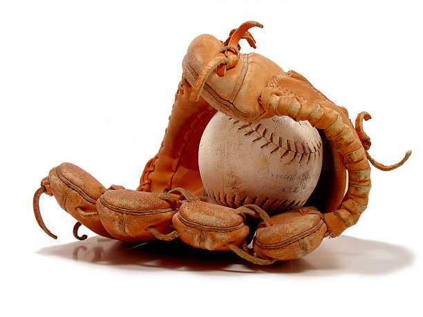 & luva de basebol - catching horizontal nobody baseballs imagens e fotografias de stock