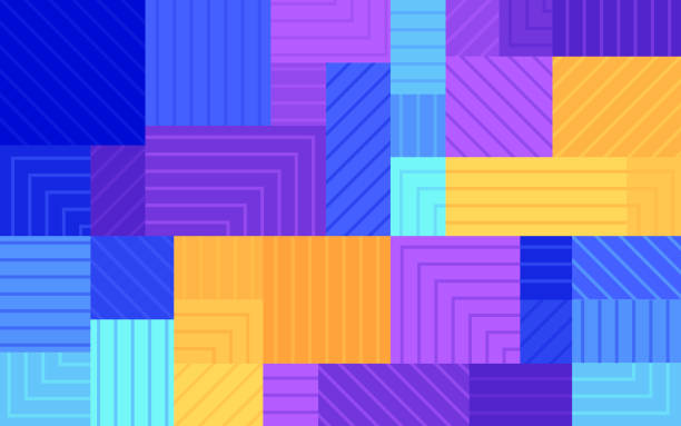 ilustrações de stock, clip art, desenhos animados e ícones de abstract color texture geometric background pattern - vibrant color checked backgrounds multi colored