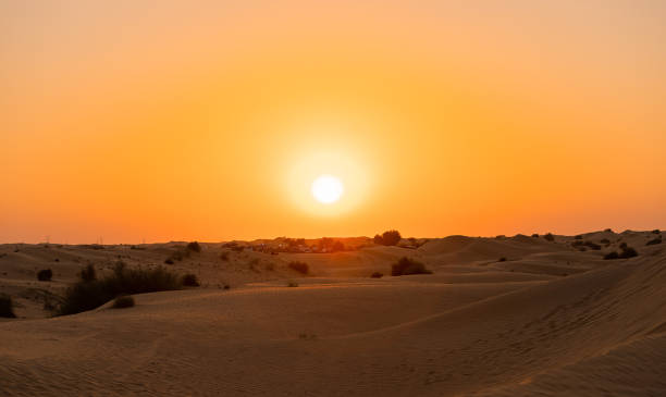istock Desert sunset with empty dunes in Dubai or Abu Dhabi, United Arab Emirates 1392597424