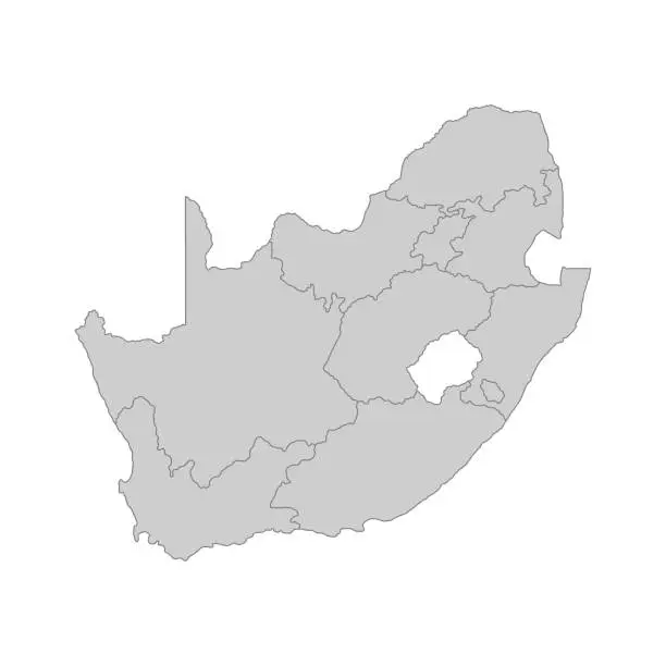 Vector illustration of Outline political map of the South Afrika. High detailed vector illustration.