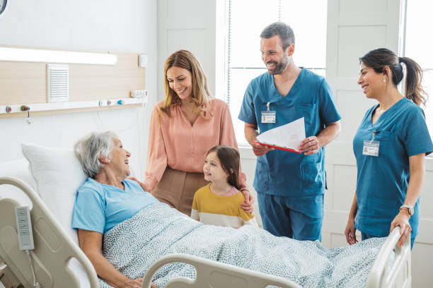 Visiting  grandmother at hospital