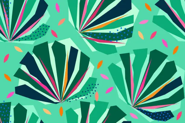 Vector illustration of Tropical leaf pattern