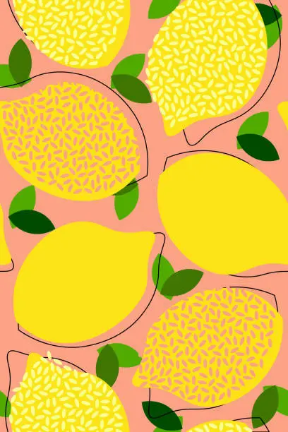 Vector illustration of Lemons pattern