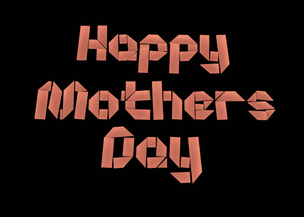 Happy Mother's Day Paper Text on Black Background