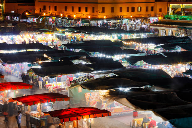 istock Djemaa El Fna Square in Marrakesh at Night, Morocco 1392608224