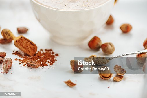 istock Hot chocolate with hazelnuts 1392610733