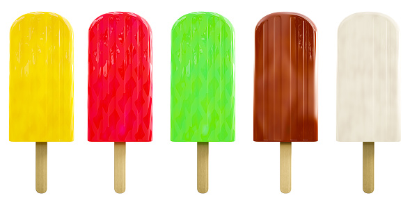 popsicles isolated on white background 3d illustration