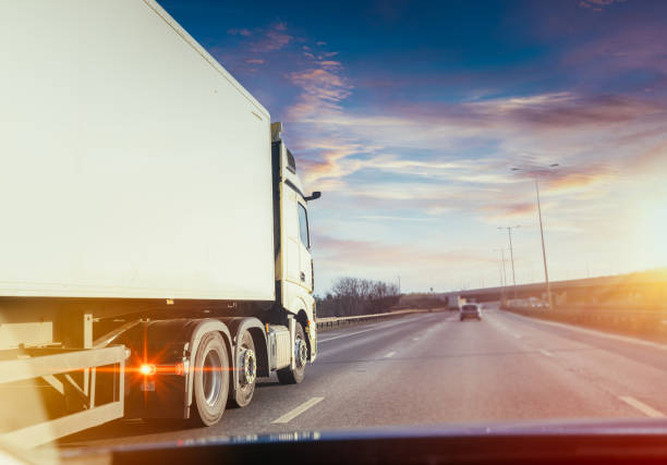 istock Lorry on a motorway in motion 1392611628