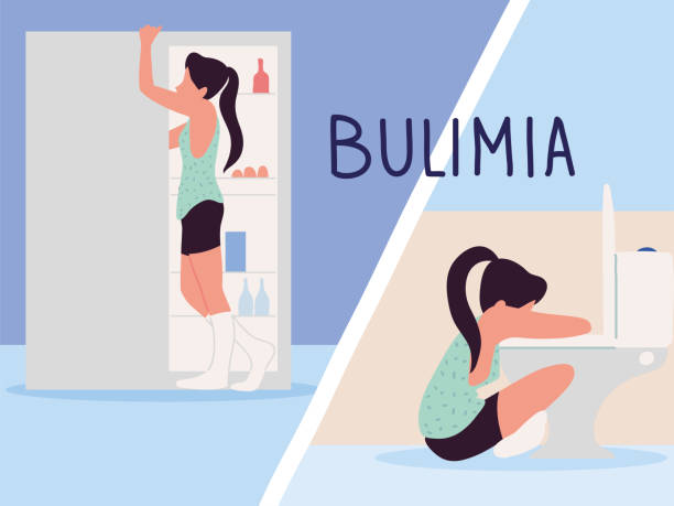 булимия расстройства пищевого поведения - bulimia stock illustrations