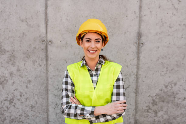 istock Portrait of a female architect on a construction site 1392617124