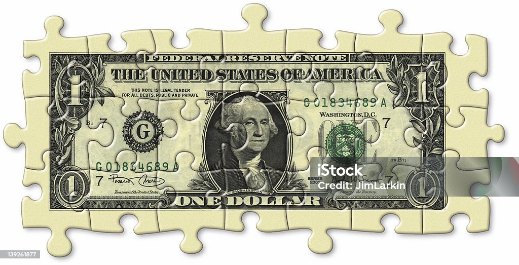 Dólar de quebra-cabeça - Foto de stock de Acaso royalty-free