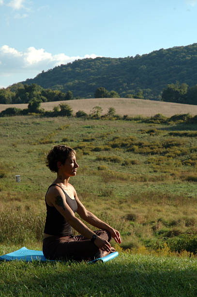 Bucólicas meditação - fotografia de stock