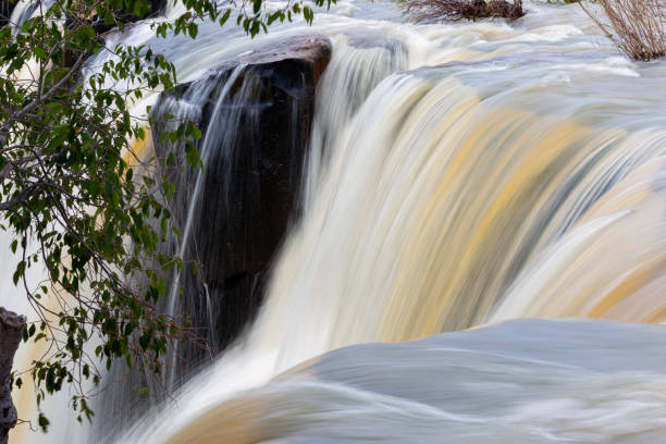 Panoramic view of a waterfall called \