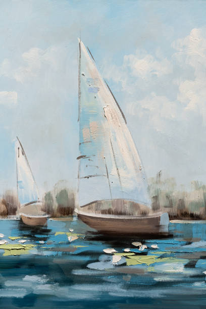 istock Sailing Boat Oil Painting 1392640692