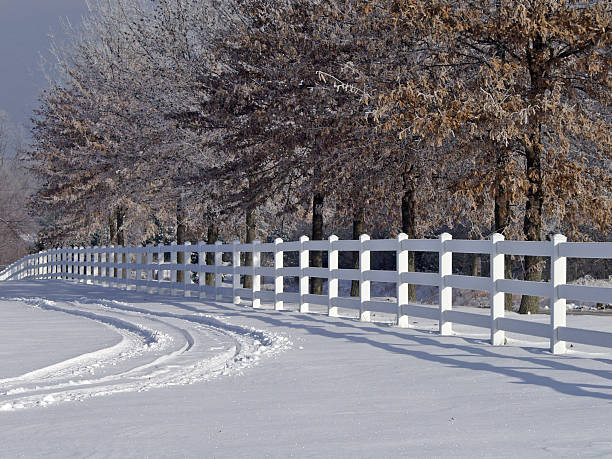 istock White fence in winter 139264142