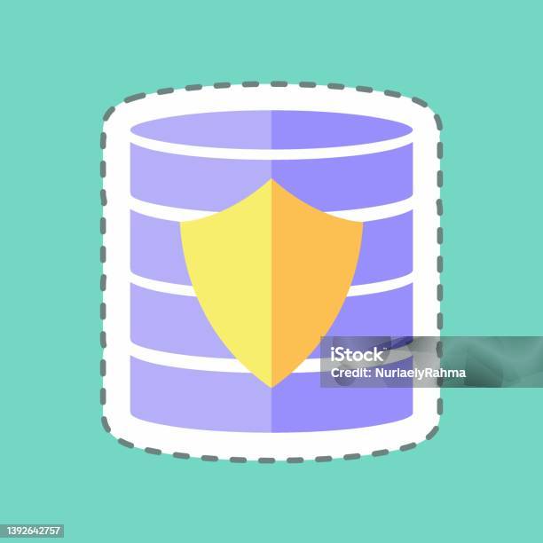 Backup Process Sticker Sticker Line Cut Secured Backup Suitable For Data Analytics Symbol ...