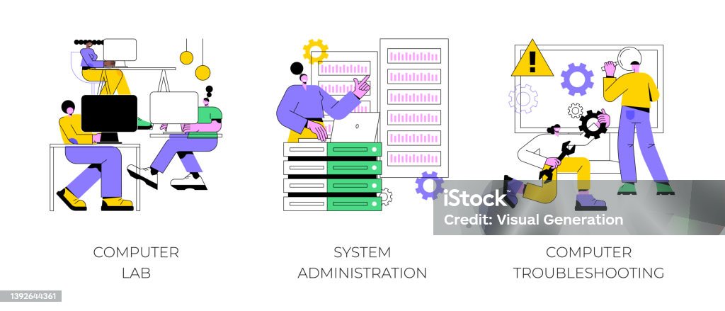 Computers And Software Abstract Concept Vector Illustrations Stock ...