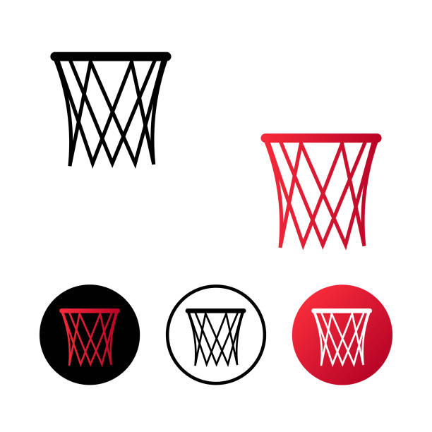 illustrations, cliparts, dessins animés et icônes de illustration abstraite de l’icône basketball net - basketball hoop basketball net backgrounds