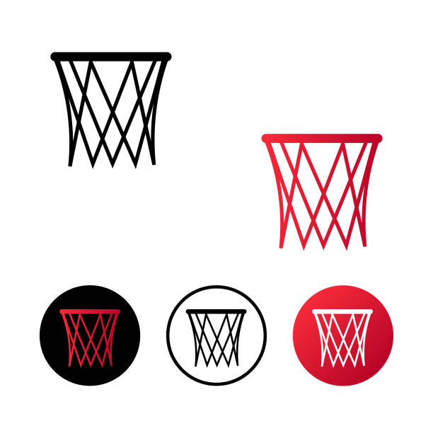 ilustrações de stock, clip art, desenhos animados e ícones de abstract basketball net icon illustration - basketball hoop basketball net backgrounds