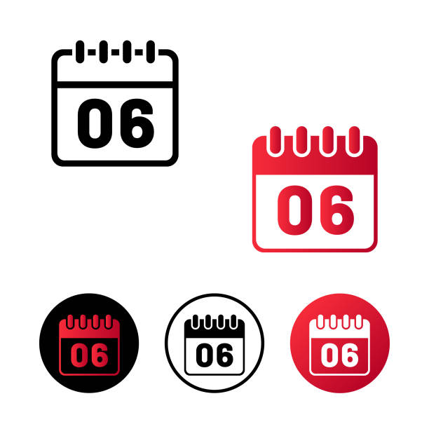 Calendar Day 6 Icon Illustration Calendar Day 6 Icon Illustration, can be used for business designs, presentation designs or any suitable designs. day 6 stock illustrations