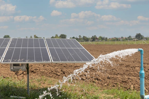 istock Solar panel for waterpump in agricultural field 1392650679