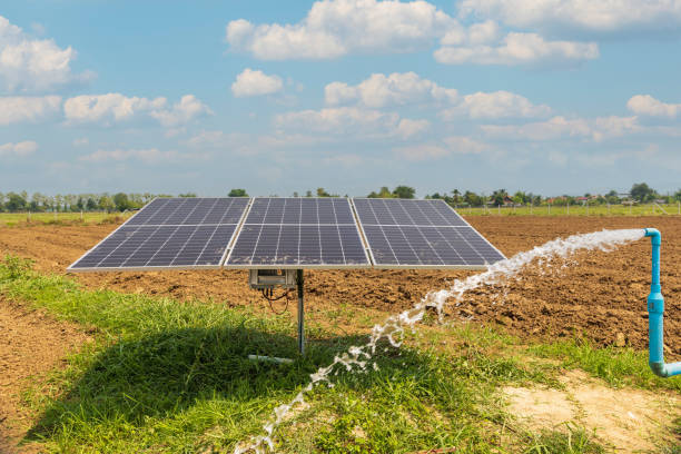 istock Solar panel for waterpump in agricultural field 1392650745