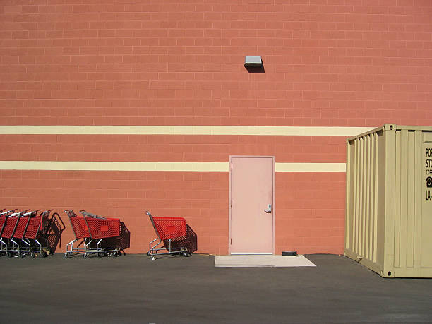 back door shopping carts stock photo